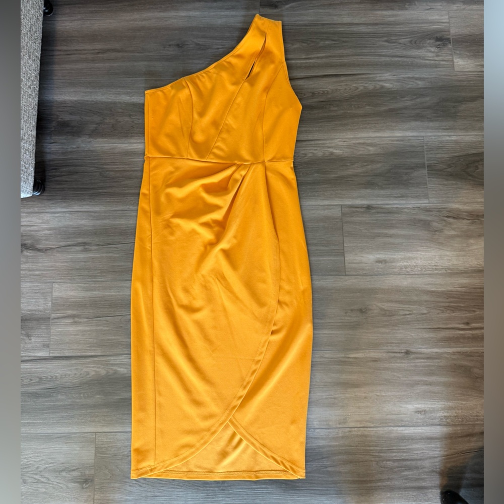 Sleeveless Mustard Yellow Sheath Dress
